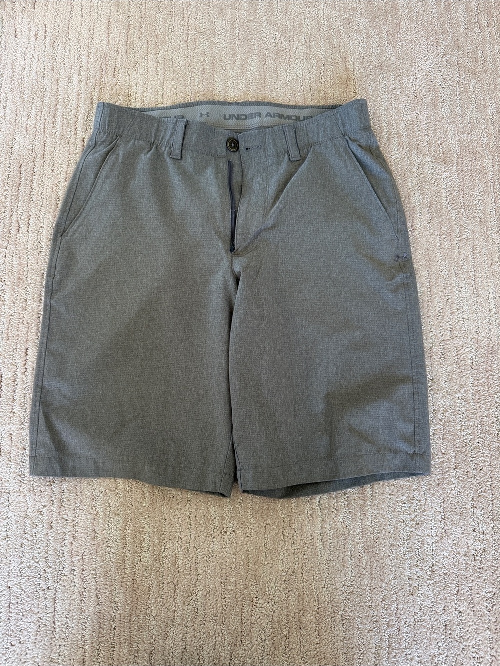 Under Armour Men's Heather Gray Flat Front Performance Shorts